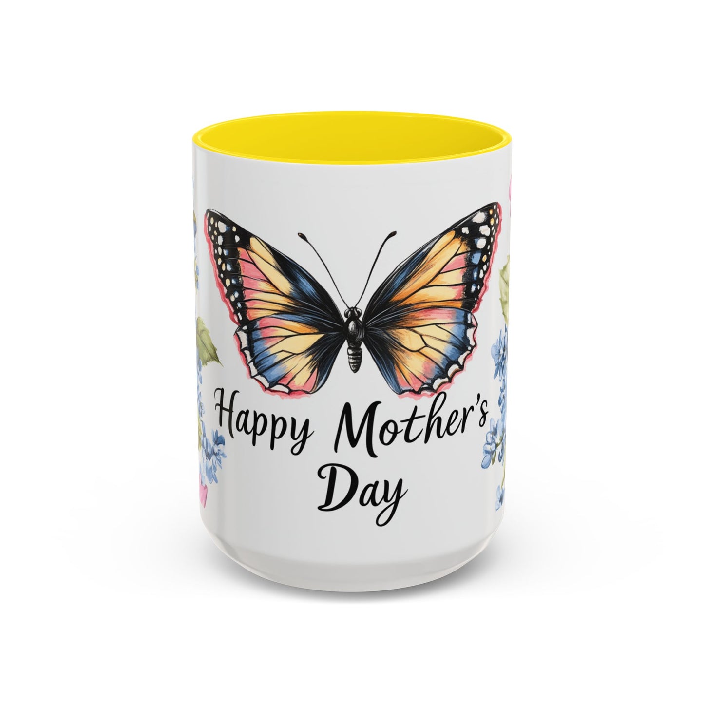 Mother's Day Butterfly Floral Accent Coffee Mug – "Happy Mother's Day"