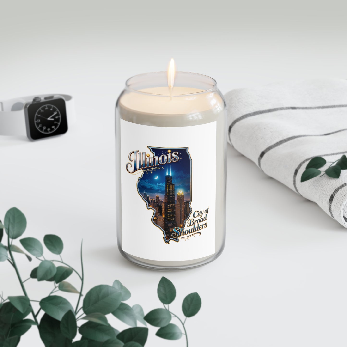 Illinois Skyline Soy Candle — "City of Broad Shoulders" Scented 13.75oz