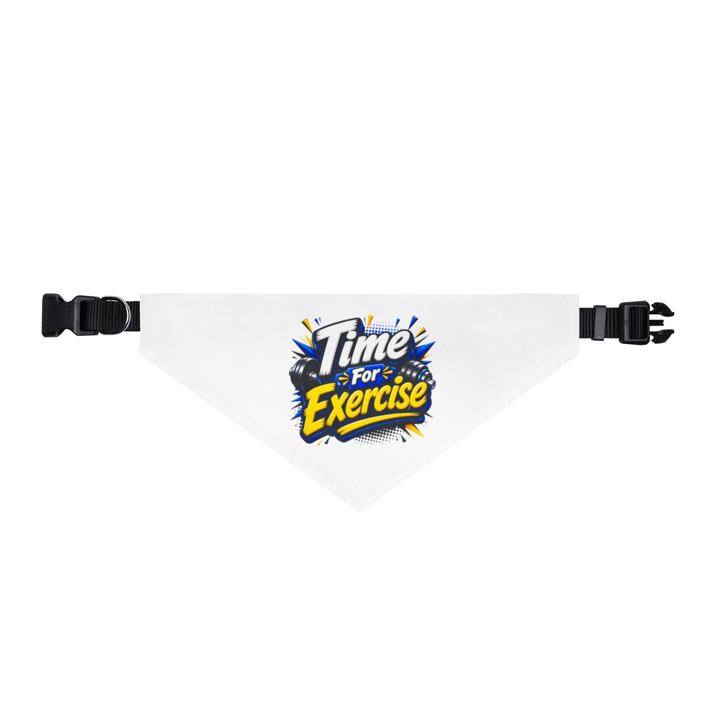 Clip-on Pet Bandana — "Time For Exercise" Active Dog Bandana