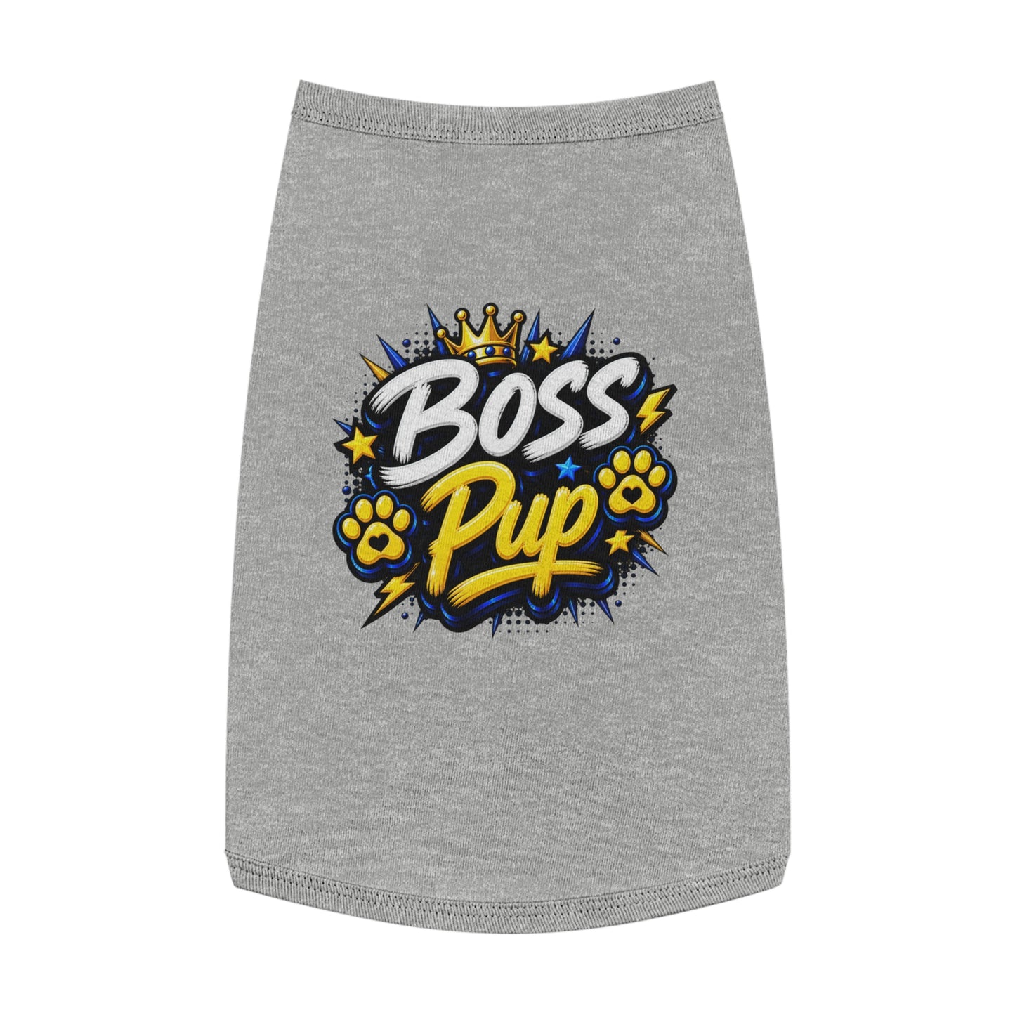 Boss Pup Pet Tank Top — Crowned 'Boss Pup' Graphic Dog Tank