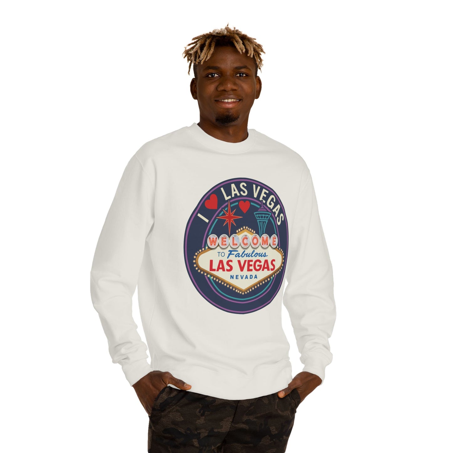 Las Vegas Welcome Sign Sweatshirt – Retro "I  Las Vegas" Crewneck