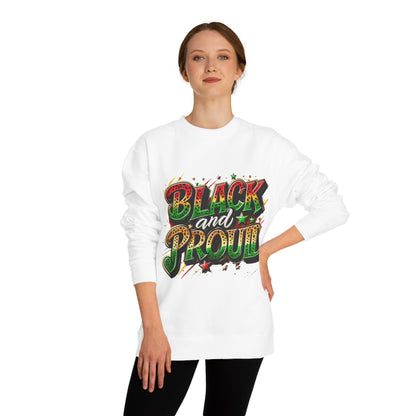 Black and Proud Crewneck Sweatshirt — Afrocentric Pride Graphic