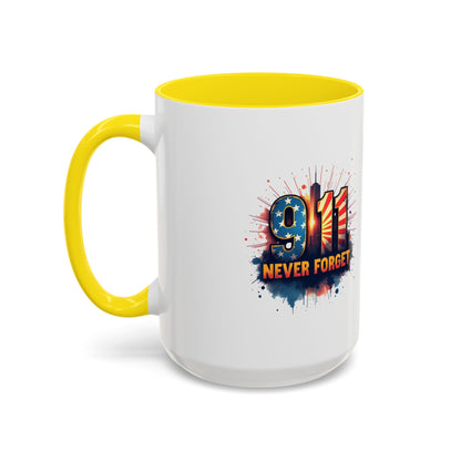9/11 Never Forget Coffee Mug — Patriotic Memorial Accent Mug