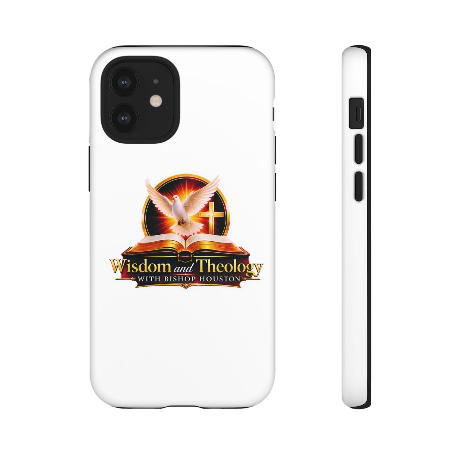 Wisdom and Theology Phone Case — Christian Dove & Cross Protective Tough Case