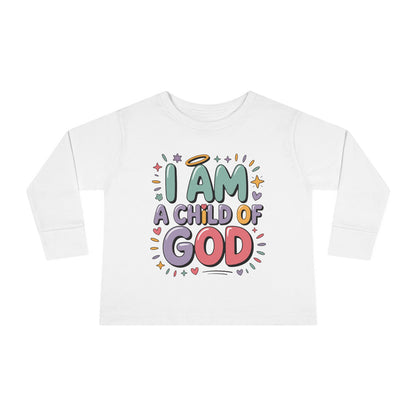 I Am a Child of God Toddler Long Sleeve Tee — Cute Christian Kids Shirt