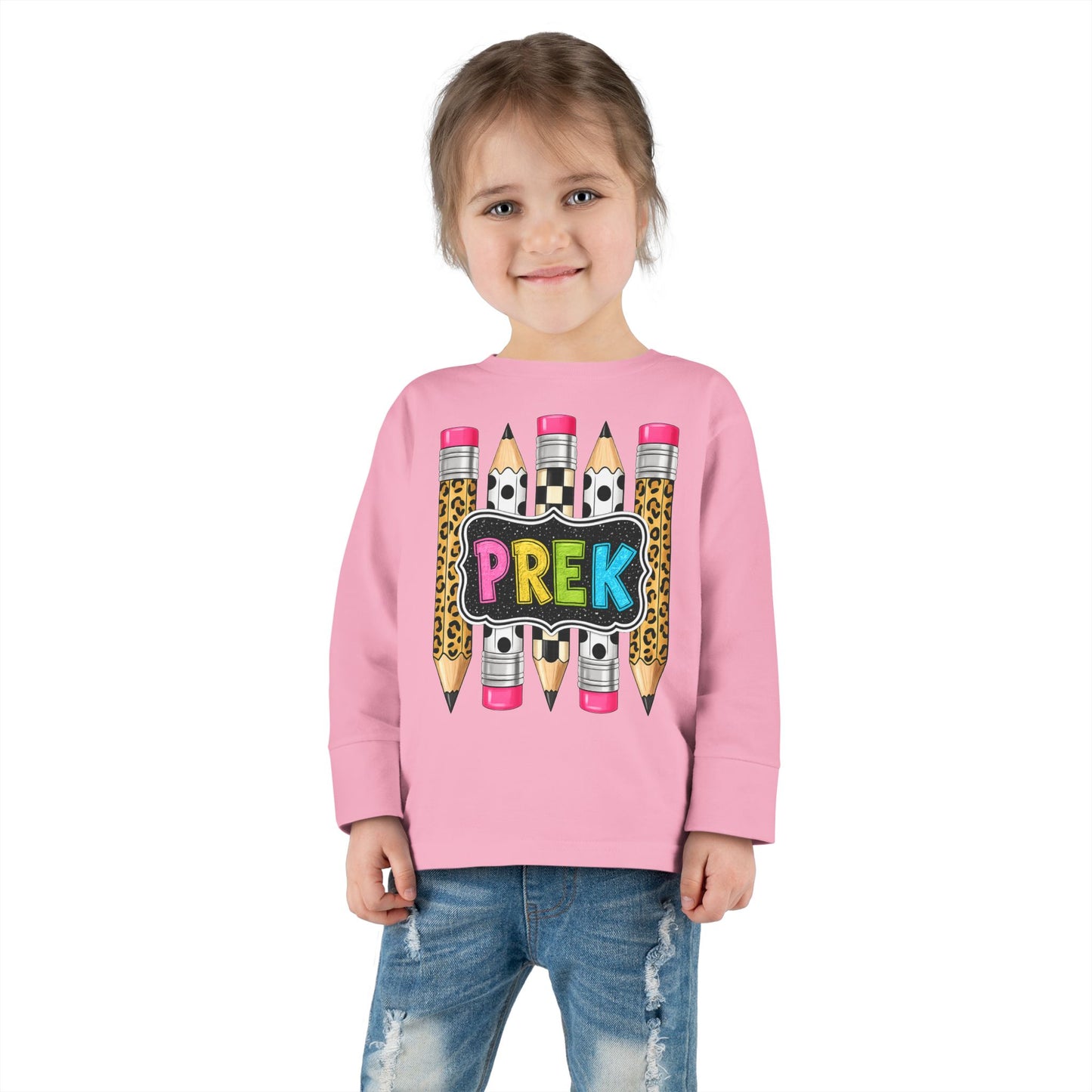 PREK Pencil Toddler Long Sleeve Tee — Cute Back-to-School Preschool Shirt
