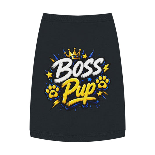 Boss Pup Pet Tank Top — Crowned 'Boss Pup' Graphic Dog Tank