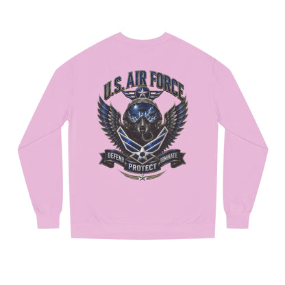 U.S. Air Force Skull Crewneck Sweatshirt — Defend Protect Dominate Tactical Pullover