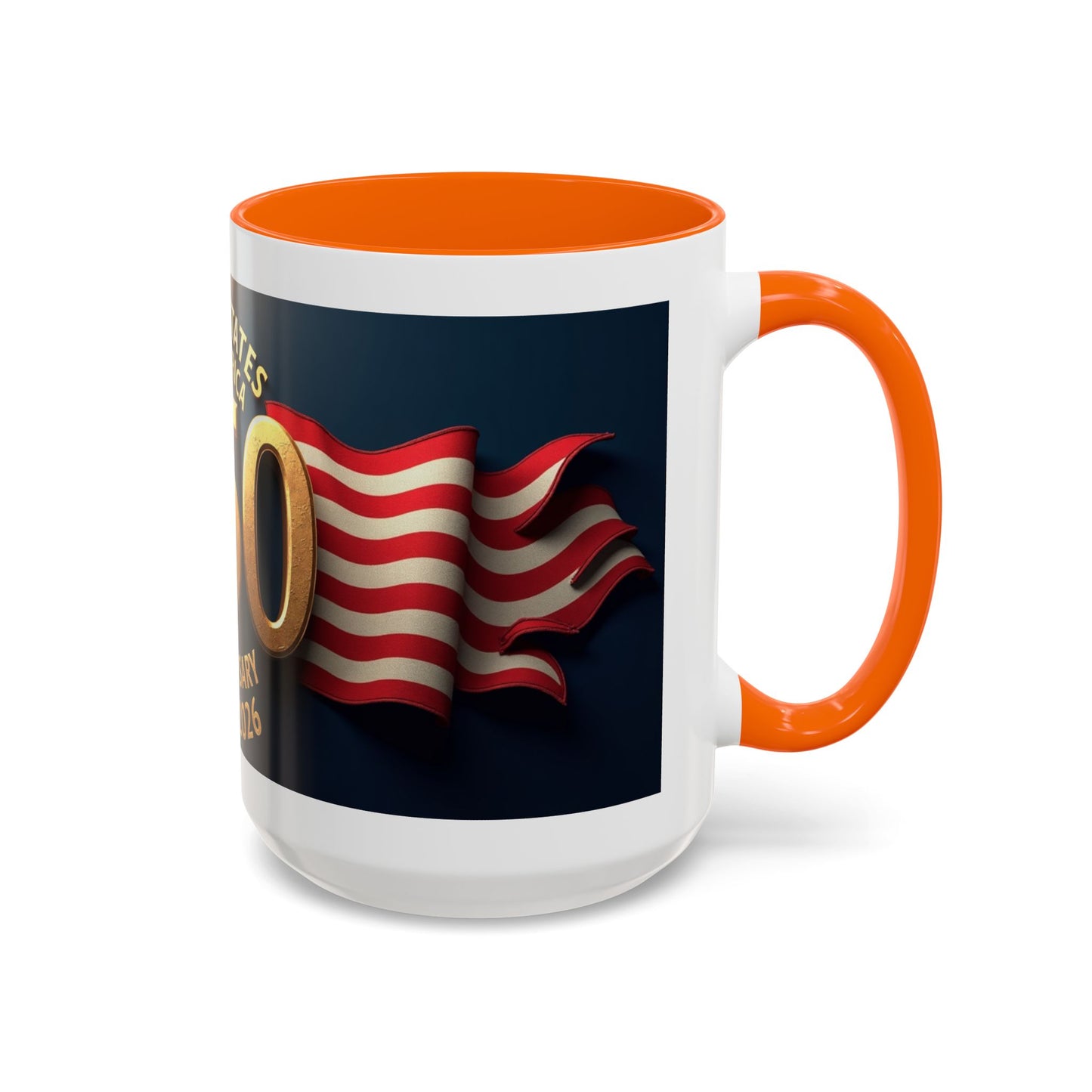 250th Anniversary Coffee Mug — United States of America 1776–2026 Patriotic Accent Mug