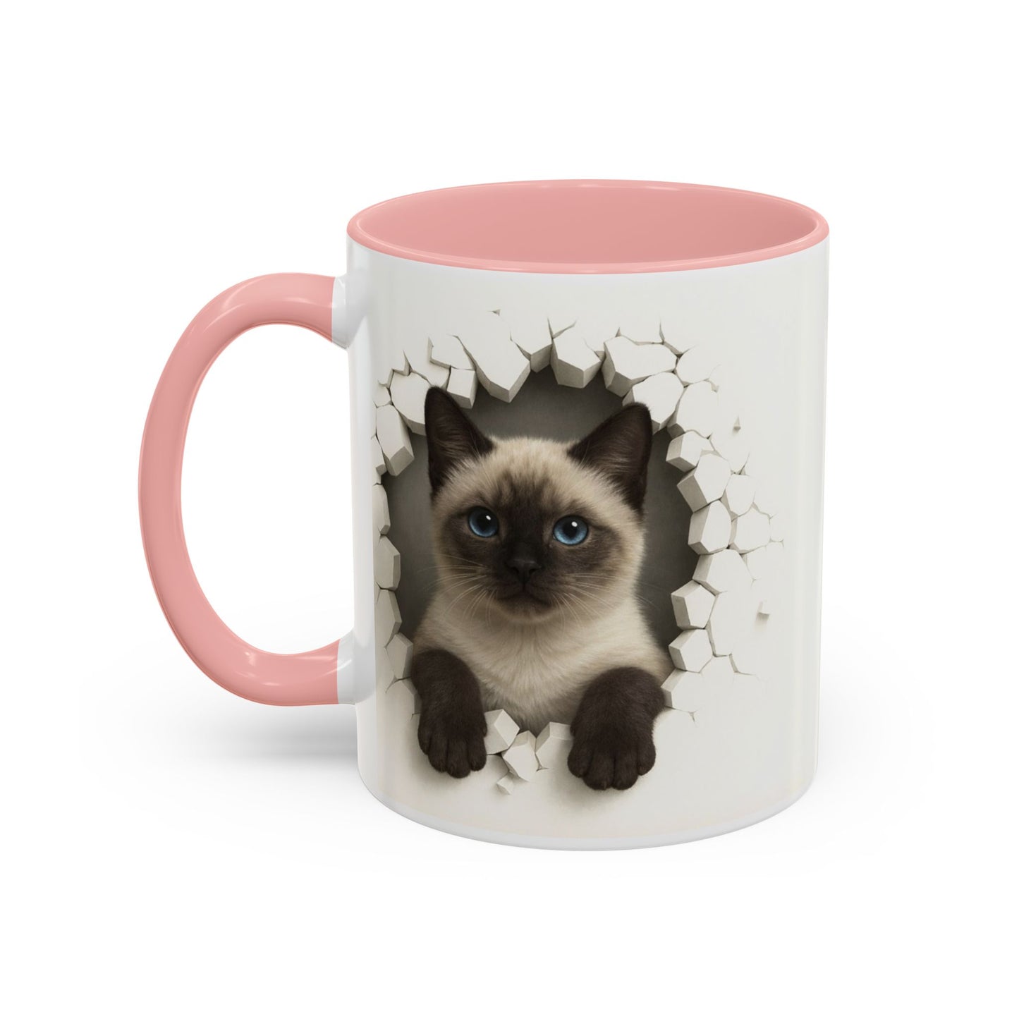 Siamese Cat Peeking Accent Coffee Mug (11/15oz)
