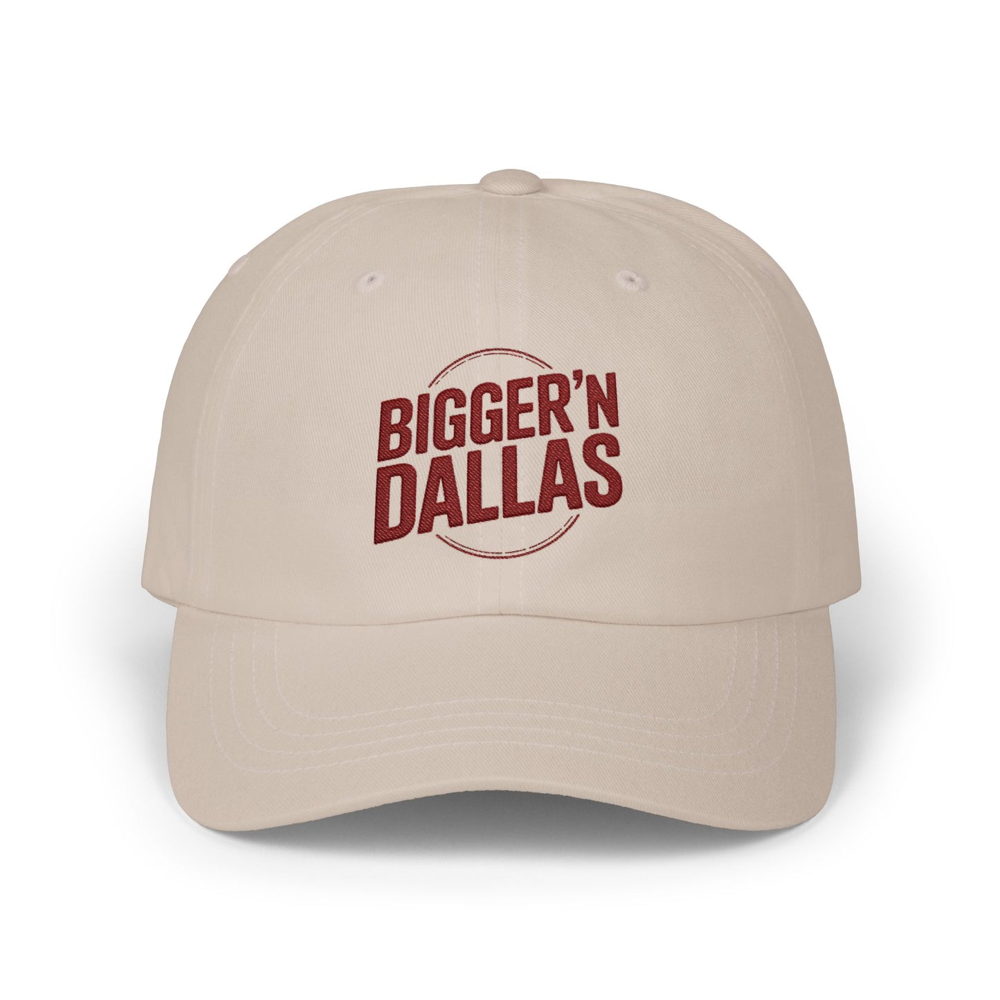 Bigger'n Dallas Dad Cap — Retro Vintage Text Embroidered Baseball Hat