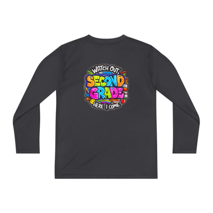 Second Grade Long Sleeve Tee — "Watch Out Second Grade Here I Come" Youth Shirt