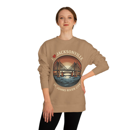 Jacksonville Crewneck Sweatshirt — I  Jacksonville St. Johns River City Graphic