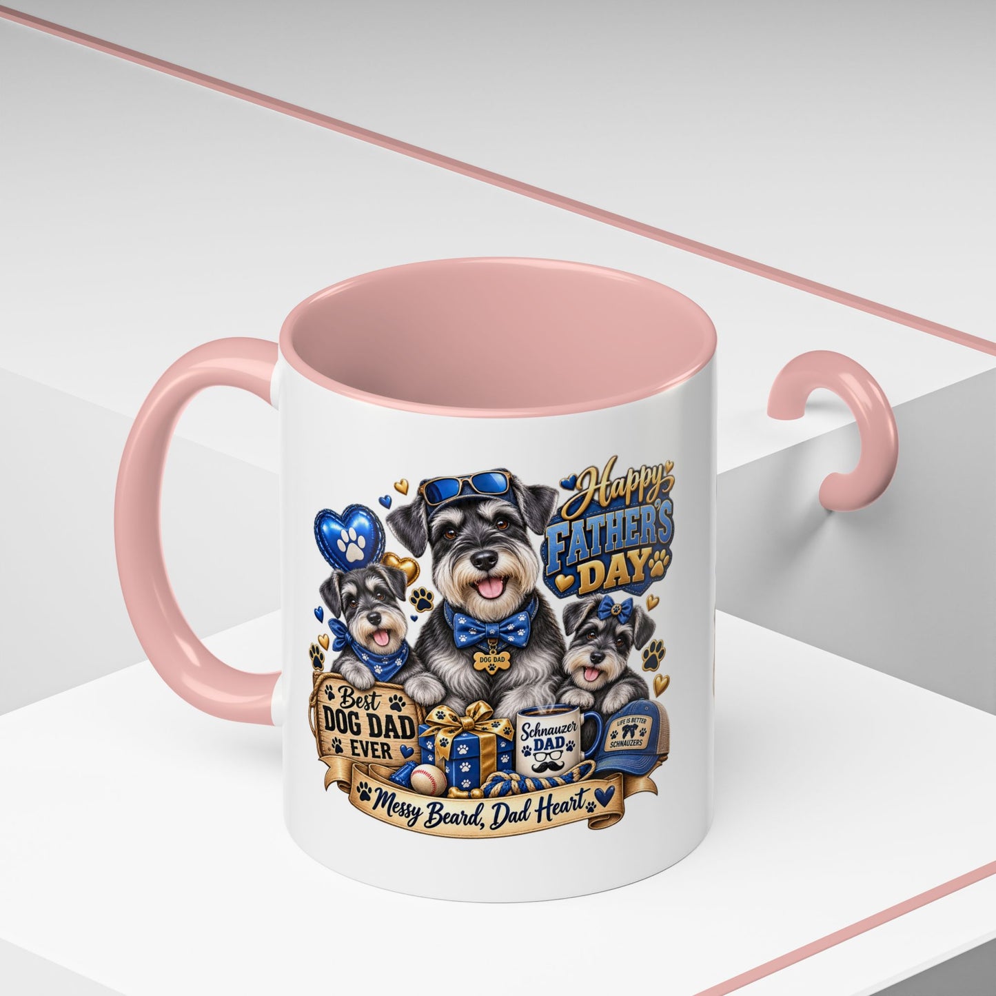 Father's Day Dog Dad Coffee Mug — "Happy Father's Day" Accent Mug (11/15oz)
