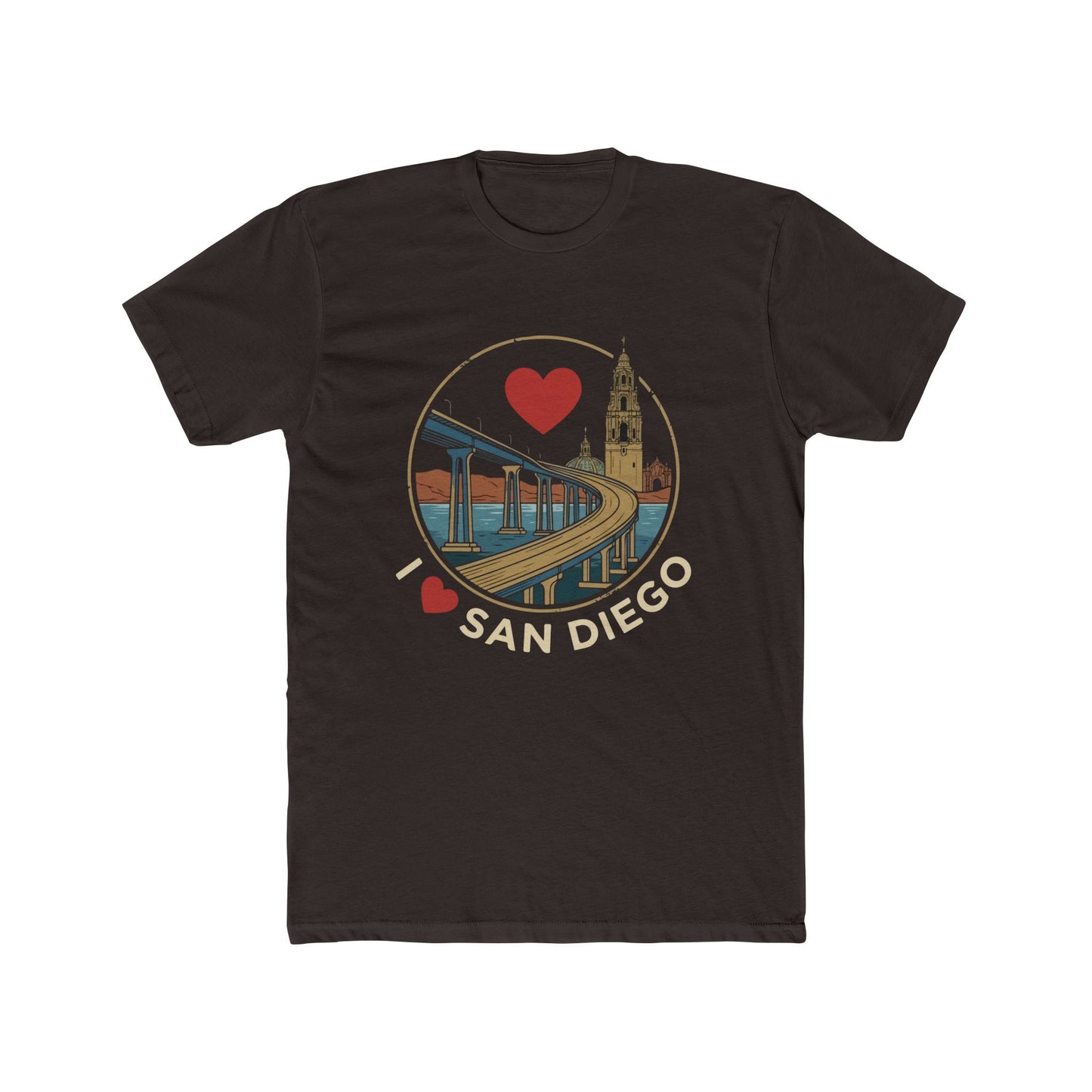 I Heart San Diego Crew Tee — Vintage Bridge & Tower Graphic