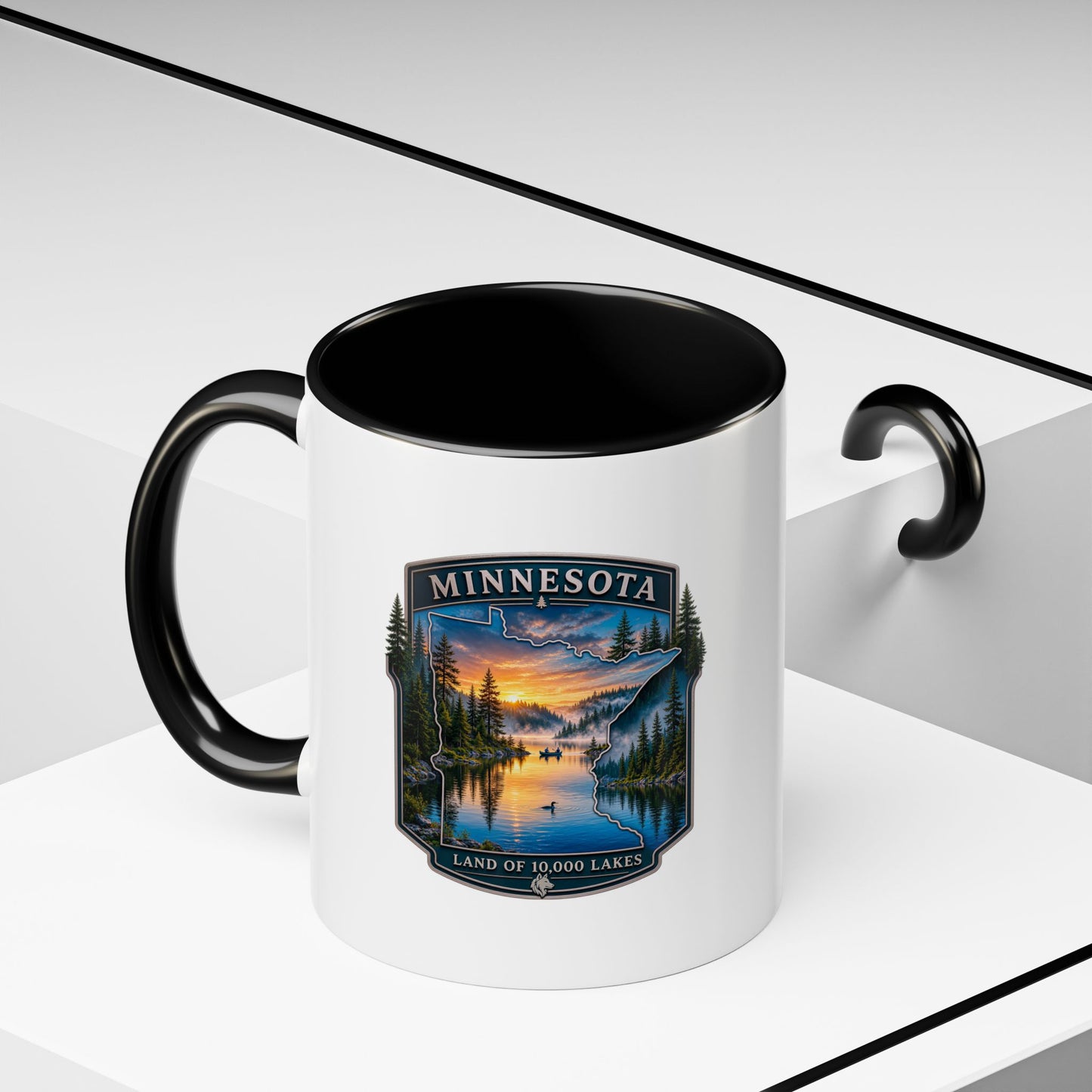 Minnesota Lake Sunset Coffee Mug — 'Land of 10,000 Lakes' Accent Mug