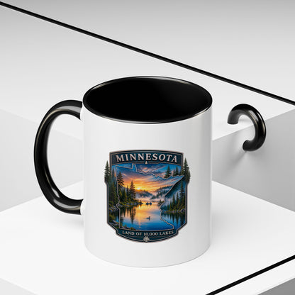 Minnesota Lake Sunset Coffee Mug — 'Land of 10,000 Lakes' Accent Mug