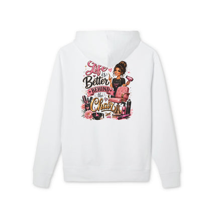 Hair Stylist Hoodie — "Life Is Better Behind The Chair" Salon Crewneck