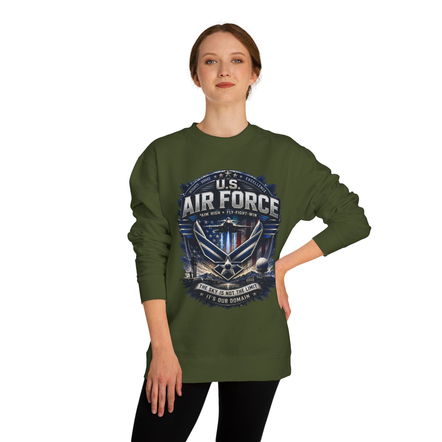Air Force Crewneck Sweatshirt - U.S. Military Emblem Graphic