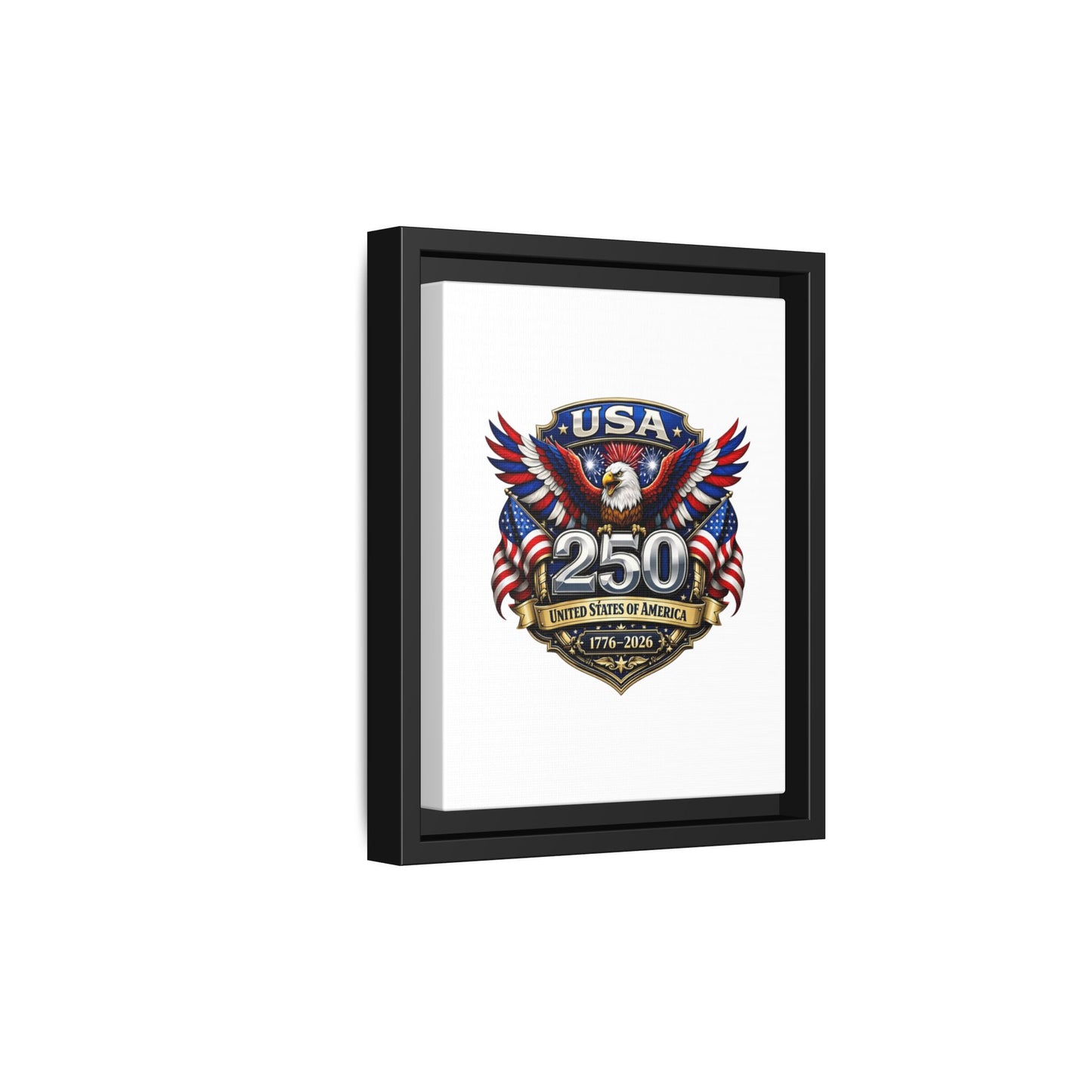 USA 250 Anniversary Framed Canvas — Patriotic Eagle 1776–2026 Wall Art
