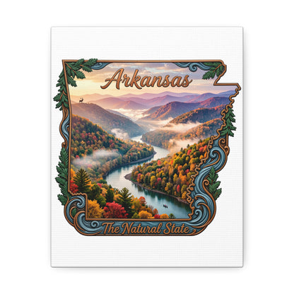 Arkansas Stretched Canvas Wall Art – 'The Natural State' Scenic River Landscape