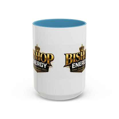 Bishop Energy Coffee Mug — Gold Crown Logo Accent Ceramic Mug (11/15oz)