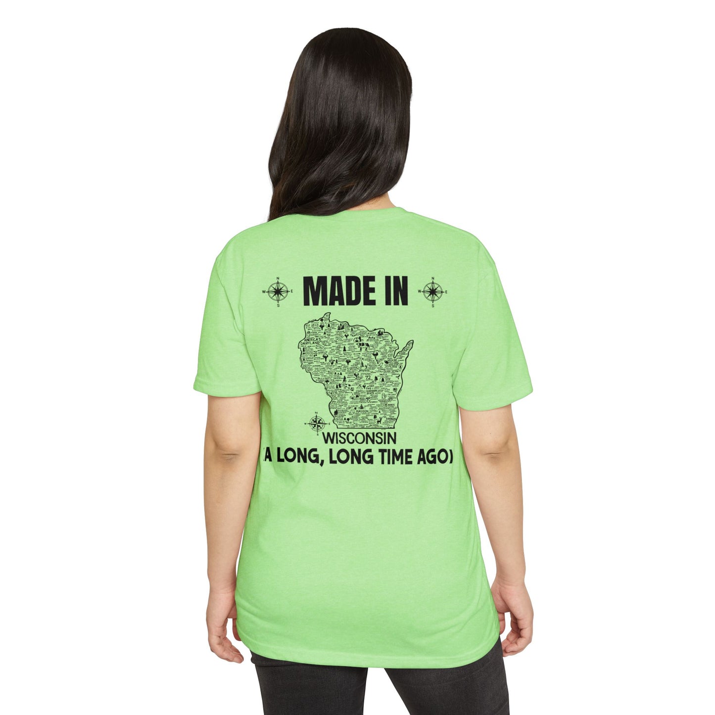 Made in Wisconsin T-Shirt — 'A Long, Long Time Ago' Vintage State Map Tee