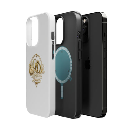 Magnetic Impact-Resistant Phone Case — Gold Floral Crest Logo