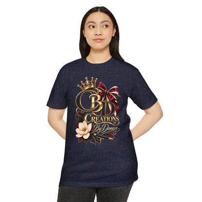 Graphic T-Shirt — "CBD Creations By Dawna" Gold Crown Floral Design