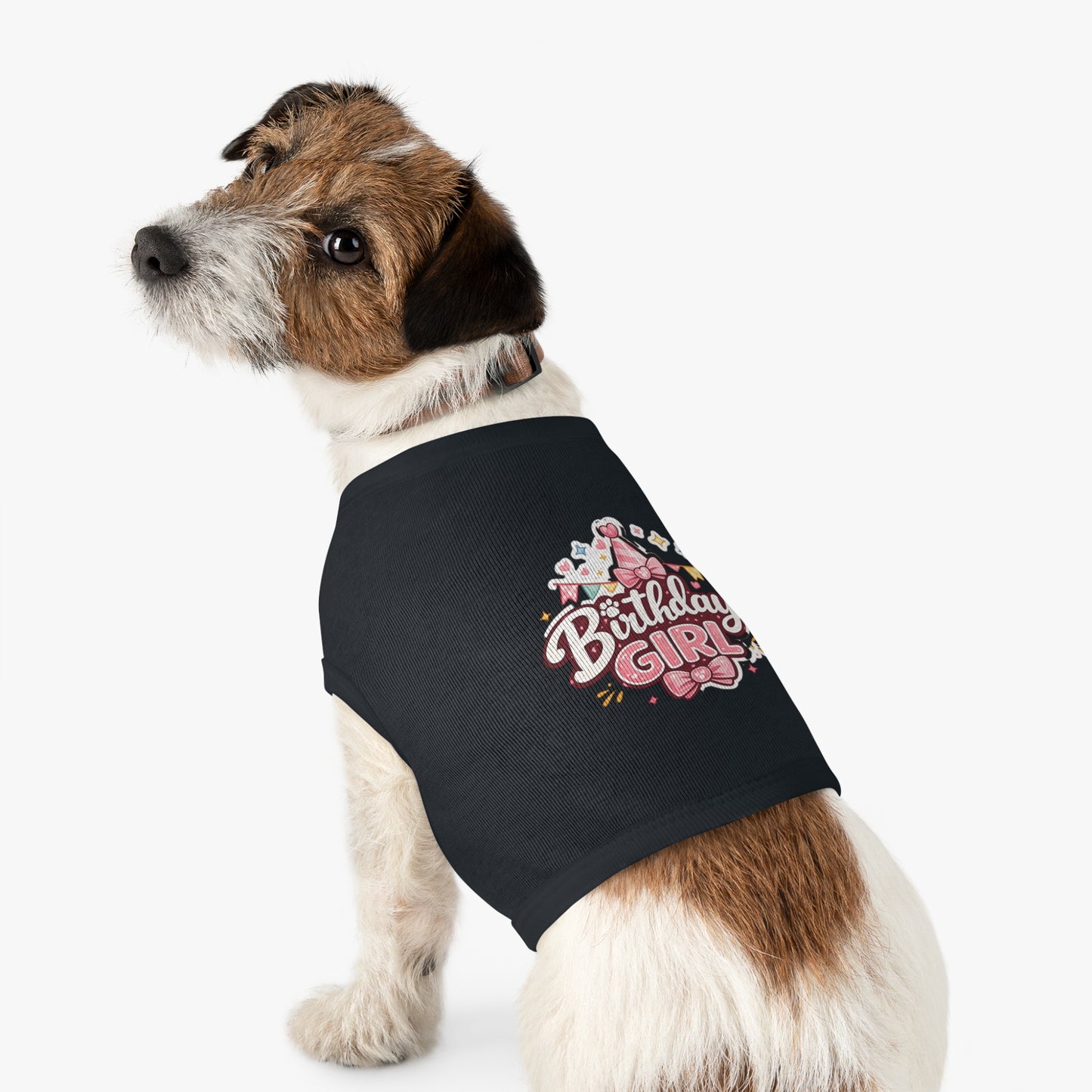 Birthday Girl Pet Tank Top - Pink Party Hat Dog/Cat Tee