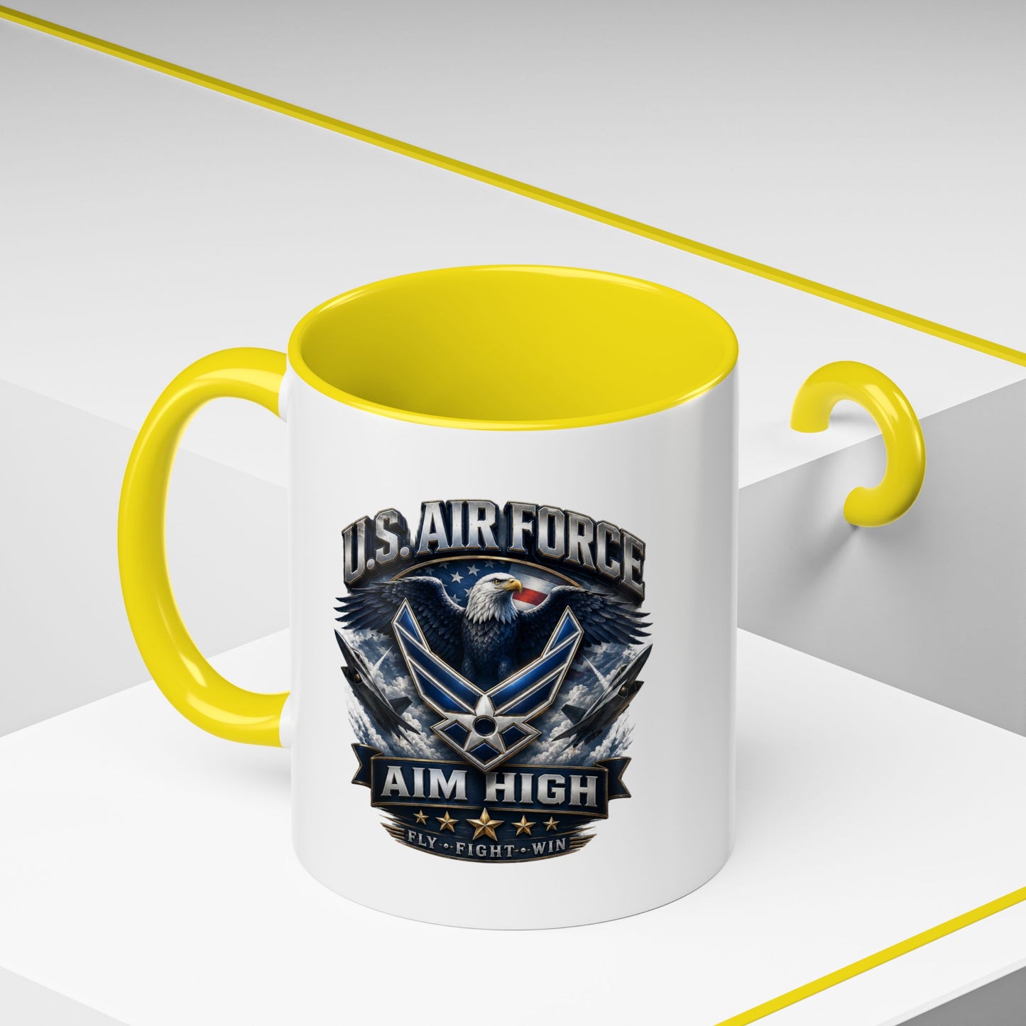 U.S. Air Force Accent Coffee Mug — Aim High Eagle Design (11/15 oz)