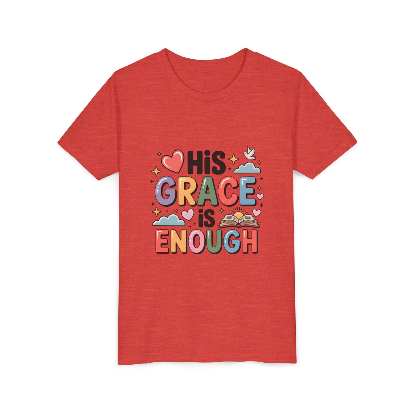 His Grace Is Enough Youth Tee — Christian Kids Inspirational Shirt