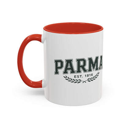 Parma Established 1816 Accent Coffee Mug — Vintage Collegiate Ceramic Coffee Cup