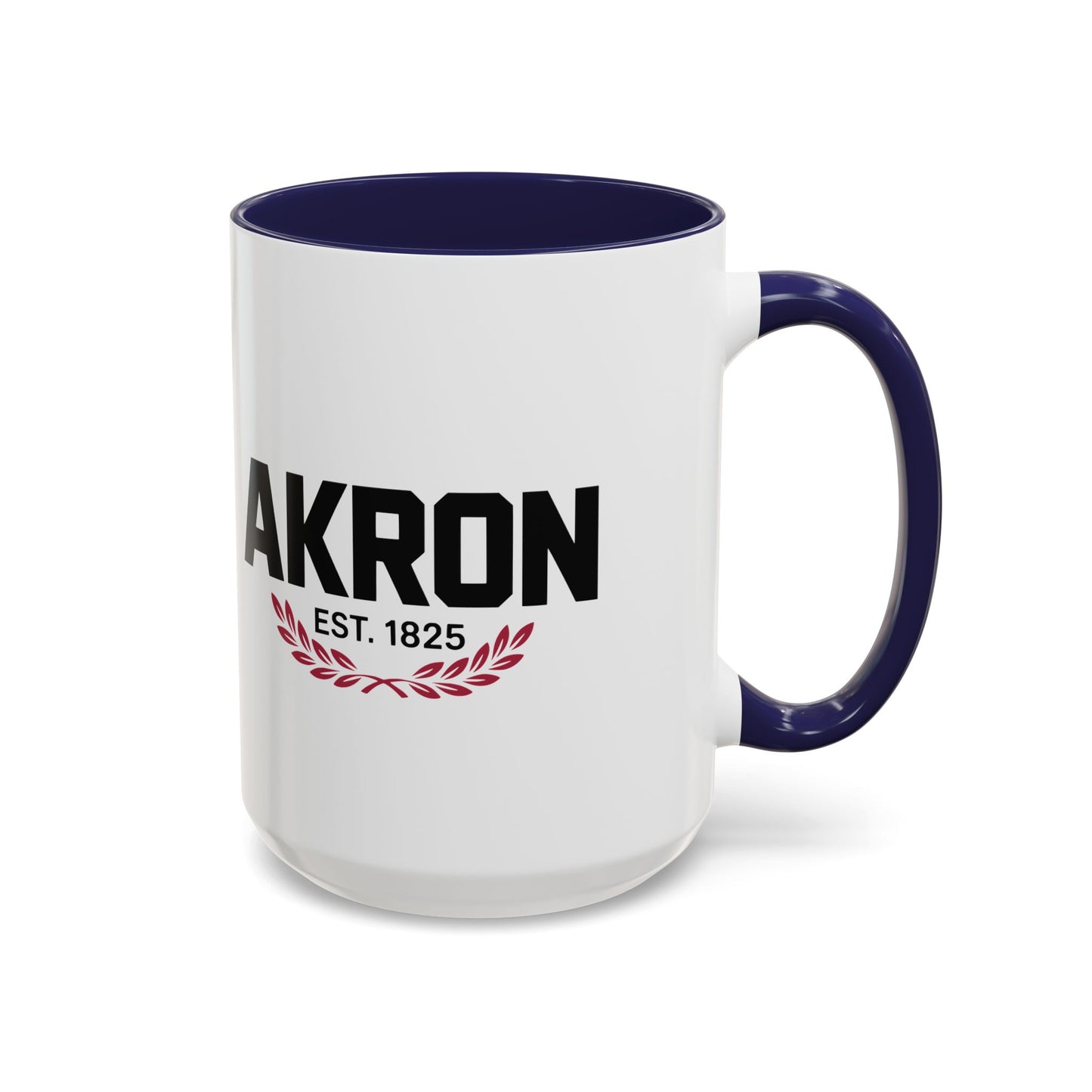 Akron Est. 1825 Accent Coffee Mug — Vintage City Pride Ceramic Mug