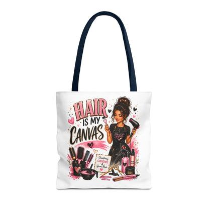Hair Is My Canvas Tote Bag — Stylist Makeup Artist Cosmetic Accessories Tote