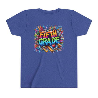 Fifth Grade Kid's Tee - Colorful School Supplies Back to School T-Shirt