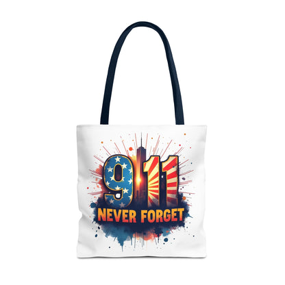 9/11 Never Forget Tote Bag — Patriotic Memorial Tribute Tote