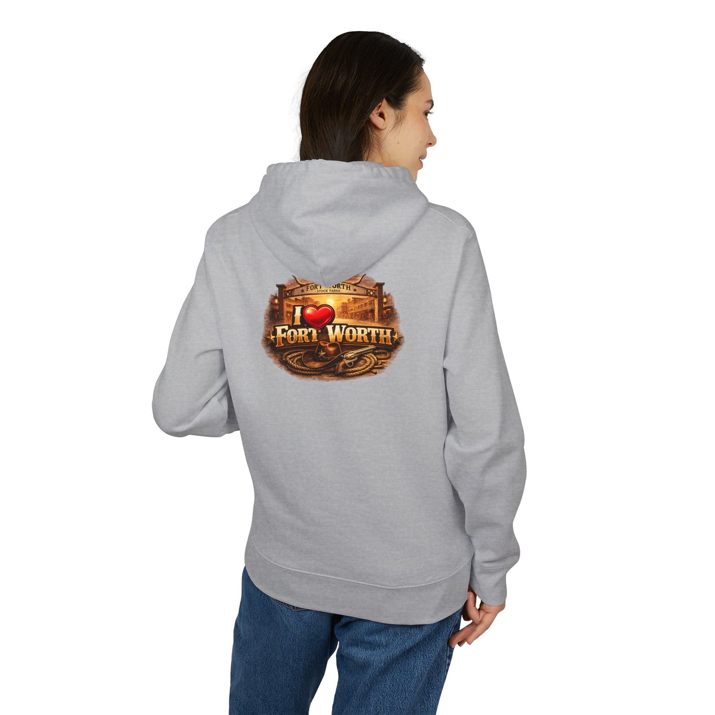 Fort Worth Retro Logo Hoodie — I  Fort Worth City Sweatshirt