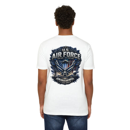 U.S. Air Force Graphic T-Shirt — Military Emblem Tee ("The Sky Is Not The Limit")