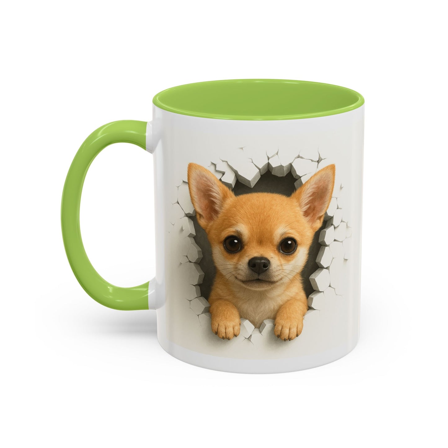 Chihuahua Peek-A-Boo Accent Coffee Mug – Cute Dog Lover Gift (11/15 oz)
