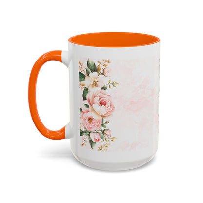 Mom Floral Accent Coffee Mug — Pink Roses Mother's Day Gift (11/15oz)