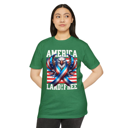 America Land of the Free Eagle Ribbon T-Shirt