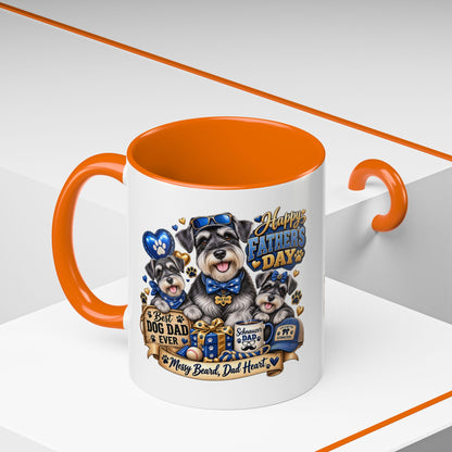 Father's Day Dog Dad Coffee Mug — "Happy Father's Day" Accent Mug (11/15oz)
