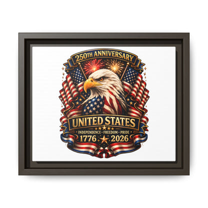 Patriotic Eagle 250th Anniversary Framed Canvas Print — United States 1776–2026