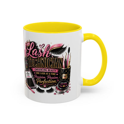 Lash Technician Coffee Mug – 'Enhancing Beauty One Lash at a Time' Accent Mug