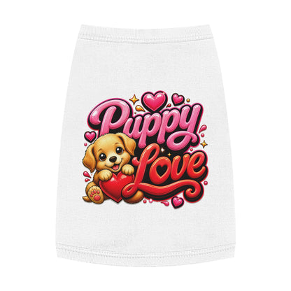 Puppy Love Pet Tank Top — Cute Puppy Heart Graphic Dog Shirt