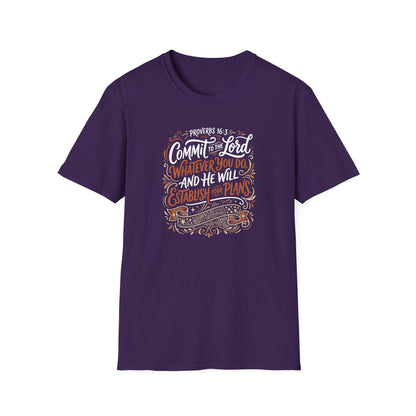 Proverbs 16:3 Commit to the Lord Christian T-Shirt