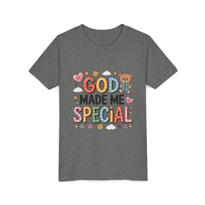 Youth Tee — "God Made Me Special" Cute Christian Kids T-Shirt