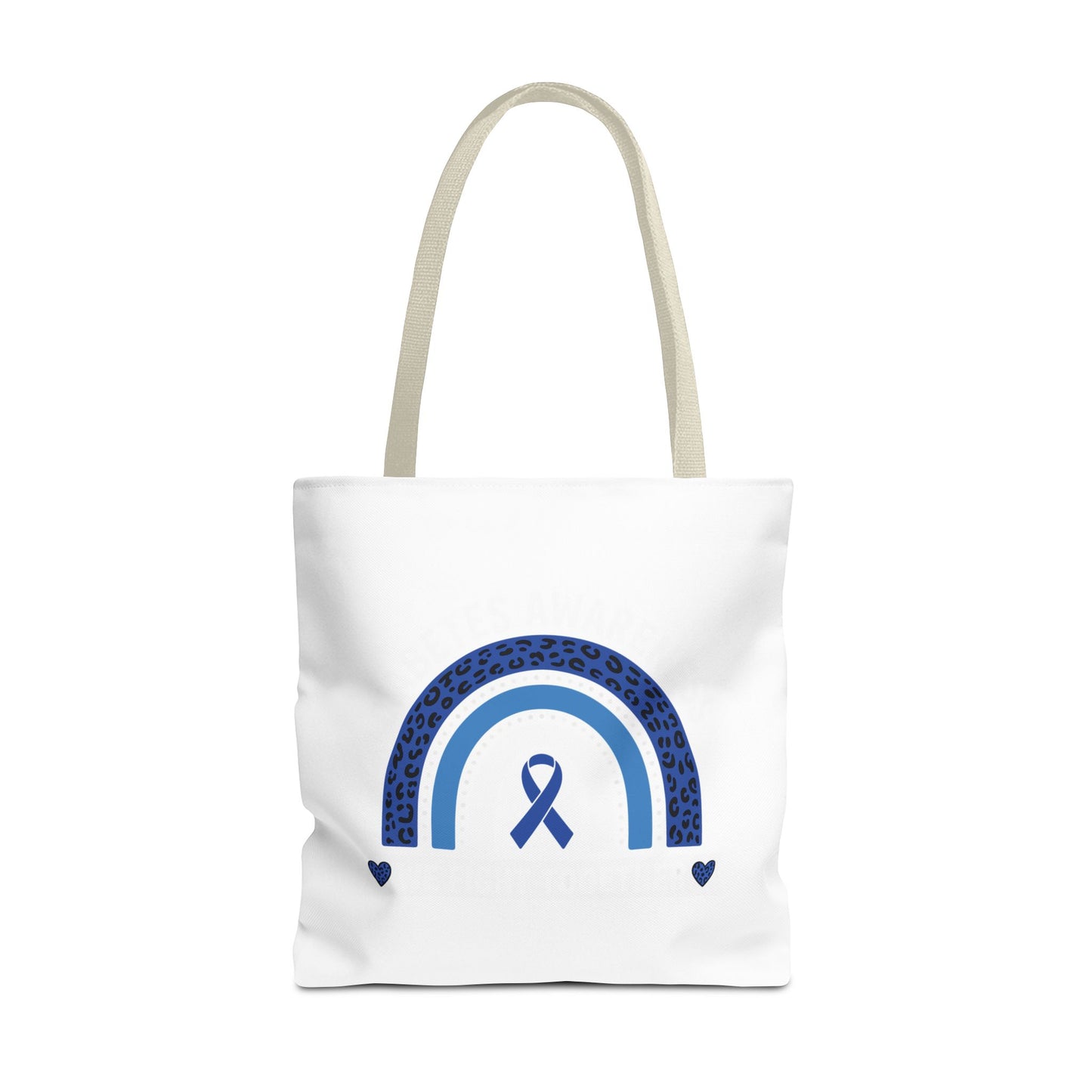 Blue Awareness Ribbon Rainbow Tote Bag – Support & Hope Everyday Tote