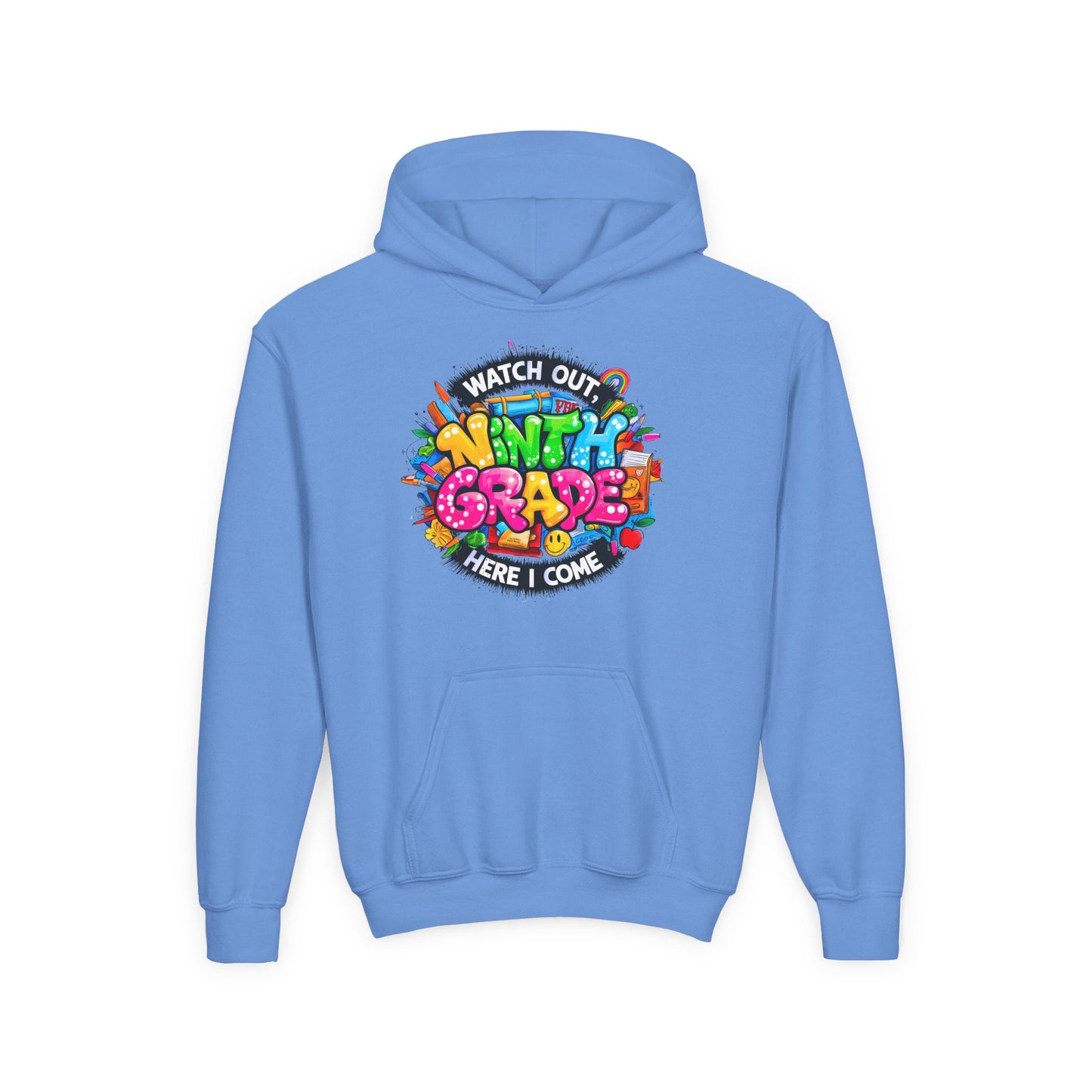 Kids' 4th Grade Hoodie – "Watch Out 4th Grade Here I Come" Colorful Back-to-School Sweatshirt